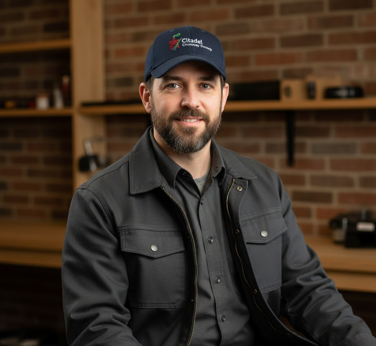 Professional chimney sweep technician from Citadel Chimney Sweep